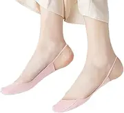 [LETSIQS] 5 Pairs Sling Liner Socks, Women's Ultra Low Cut No Show Half Liner Socks with Slingback, Non Slip Hidden Invisible Socks for Heels, Toe Topper Liner Half Socks for Women