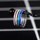 Pair Opal Outer Lined All Surgical Steel Hinged Segment Nose Hoop Ring Jewelry