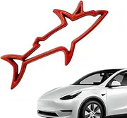 Car Emblems and Badges - Hollow Shark Animal Sticker for Car - Metal Weatherproof Sun-Proof Modification Label for Hood Truck Motorcycle