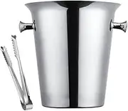 AIMALL 5L Stainless Steel Ice Bucket Thickened Base Large Champagne Bucket for Wine and Beverage Cooling