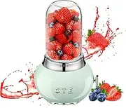 OTE Smoothie Blender, Retro Kitchen Small Glass Blender for Shakes and Smoothie with 400ml Glass Container To Go, Kitchen Blender (Green)