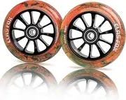 CLAS FOX Pro Scooter Wheels 110mm Transparent Sparkle PU with ABEC-9 Bearings CNC Metal Core (2pcs) (Brown)