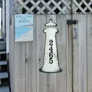 Nautical Coastal Wooden House Number Sign by G. DeBrekht | Coastal Sea-Life Déco