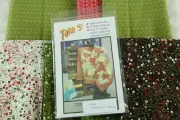 Take 5 Quilt Kit 64"x76" Moda Peppermint Bark Fabrics + Backing Red Green White