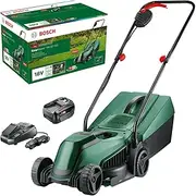 Bosch Home & Garden 18V Cordless Lawn Mower With 1 x 4.0Ah Battery & Fast Charger, Cutting Width: 32 cm, Cut Height 20-60mm, Compact Storage and Ergonomic Design (EasyMower 18V-32-200). Made in Europe