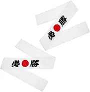 [MERRYHAPY] 2pcs Japanese Headband Durable Samurai Sushi Comfortable Secure Fit for Karate Training Martial Arts for Competitions and Practice