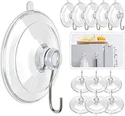 HangerSpace Suction Cup Hooks, 1.77 Inches Clear PVC Suction Cups with Metal Hooks Removable Small Suction Cups for Kitchen Bathroom Shower Wall Window Glass Door 12 Pack