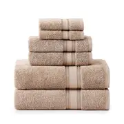 6 Piece Cotton Towel Set 550GSM - Taupe
