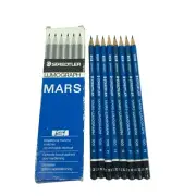 (8) Staedtler Mars Lumograph 100 H Pencils Made in Germany Unused