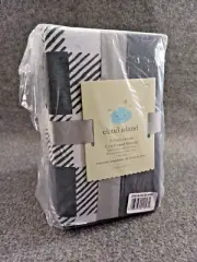 Cloud Island 2-Pack Gray White Jersey Fitted Crib Sheets Standard Size