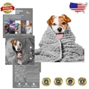 Comforting Weighted Blanket for Dogs - Anti-Anxiety Minky Blanket, 40"L x 47"W