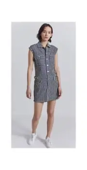 NWT $298 CURRENT/ELLIOTT The Sleeveless Jumpsuit Dress Striped Sz 1 (US2/4)