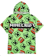 Vanilla Underground Minecraft Unisex Kids Poncho Towel Green - One Size