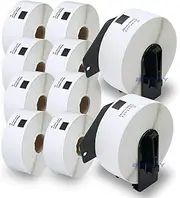 BETCKEY - Compatible Address Labels Replacement for Brother DK-11201 (29mm x 90mm), Compatible with Brother QL Label Printers [10 Rolls + 2 Reusable Cartridges]
