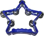 Star Shape Tamborine Double Row Tambourine for Kids Portable for Bar Parties, Photography Props Metal Jingles Hand Drum Percussion(Blue)