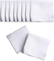 [Generic] 10 Units of White Handkerchiefs, Small Square Towels for Men And Women Craft Supplies
