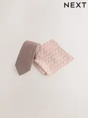 Neutral Tie and Pocket Square Set (AY4524) | $29