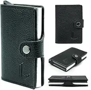 [LUXE LEVIOSA] Wallet for Men, Metallic Pop-Up - Black, Metallic Card Holder