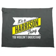 Harrison V2 Surname Thing - Funny Novelty Soft Sport Microfiber Towel