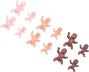 BRIGHTFUFU 60pcs Mini Plastic Boy Girl for Shower Games Cake Decoration Keepsakes Sturdy Hard Plastic Various Skin Tones for Fun Party Activities and Creative Celebrations
