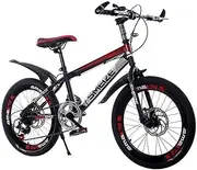 Mountain Bike Fjw Unisex 7 Speed ​​Mountain Bike 20 inch 22 inch 24 inch High-Carbon Steel Student Child Commuter City Hardtail,Black,14 Inc