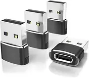 Elebase USB to USB C Adapter for iPhone 16 Charger 4Pack,Type C Female to USB A Male Charger Cable Converter for Apple Watch Series 10,iPhone 15 13 14 12 Pro Max,AirPods 4,iPad 10,Air,Mini,Galaxy S25