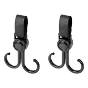 2Pcs Baby Stroller Hooks Double Hook for Hanging Bags Bathroom Shopping Bags USA