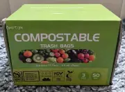 Compostable Trash Bags 3 Gallon Green Bin Liners Small Compost Bags 11 L NIB