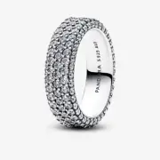 *BRAND NEW* Pandora Timeless CZ Pavé Triple-row Sterling Silver Ring 192634C01