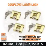 4 x Trailer Coupling Laser lock Hitch Lock Caravan Off Road Tregg Pin / Pad Lock