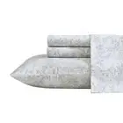 - Full Sheet Set, Premium Cotton Percale Bedding Set, Crisp & Cool Floral Hom...