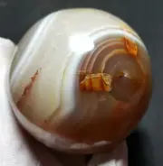 TOP 587G 73MM Natural Polished Agate Crystal Sphere Ball Healing WT669