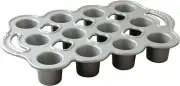 Nordic Ware Cast Aluminum Popover Pan 1/4 Cup, 12 Cavity, Silver/Gray