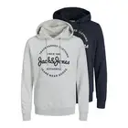 Jack & Jones Mens 2 Pack Hoodie Forest Sweat Brushed Fabric Regular Fit Jumper