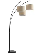 BRIGHTECH Trilage Black LED Marble Floor Lamp