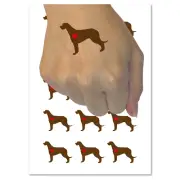 Irish Wolfhound Dog with Heart Temporary Tattoo Water Resistant Body Art Set