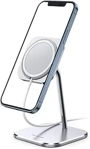 Lamicall Phone Stand for Apple 15W Mag Safe Charger - 360° Rotation Adjustable Aluminum Charging Holder Dock Cradle for Desk, Compatible with iPhone 16 Pro Max 15 14 Plus 13 12 [Charger Not Included]