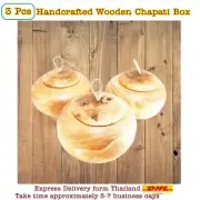 Rustic Wood Chapati Box Natural Mango Wood Casserole with Lid
