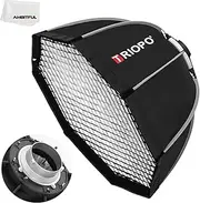 Triopo Bowens Mount Quick Release Octagon Soft Box,Portable Octagon Umbrella Softbox With Honeycomb Grid (90 cm / 35.4 inch)