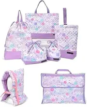 COLORFUL CANDY STYLE NJ302400 Kindergarten Entrance School Entrance 7-Piece Set, Lesson Bag, Shoe Case, Drawstring Bag, Large Drawstring (Lunch Bag), Drawstring (Cup Bag), Disaster Preparedness