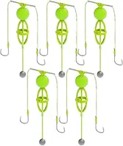 Hair River for Carp Fishing, Bait Holder Hooks - 5 Pieces Spring Bait Cage Catching Hooks, Fishing Equipment for Offshore, Boat, Freshwater and Saltwater