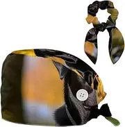 [YTYVAGT] Scrub Caps Women,Scrub Hats Suitable for Women,Autumn Dog Black Labrador Retriever