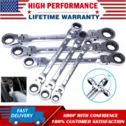 6pcs 8-19mm Metric Flex-Head Ratcheting Wrench Set Chrome Vanadium Steel Ratchet