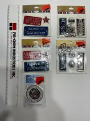 LOT qty 5 Marcella by Kay METAL ACCENTS USA military A1