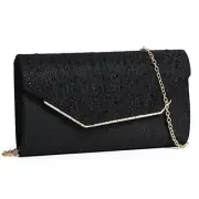 Women Evening Bags Glitter Sequins Clutch Purses for Women Shiny Black 206