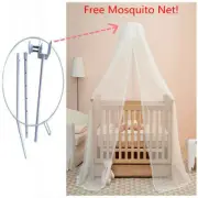 Mosquito Net + Holder Set Clip-on Baby Cot Netting Canopy Drape Stand Accessory