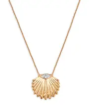 Ettika Cubic Zirconia Scallop Shell Pendant Necklace, 36