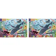 2x 100pc eeBoo Jigsaw Puzzle Love of Sharks 45x68cm Kids Educational Game 5+