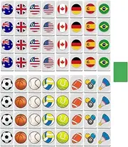Seaside Game Mahjong Sets - Mahjong Tile Game Sets with Flag Patterns - Interactive Board Activity Toy for Family Night Spring Vacation Travel Picnic