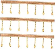 Braided Beads Tassel Trimming for DIY Crafts Versatile Curtain Sewing Decor Unique Beaded Fringe for Home Embellishments for Cushions Handbags and More